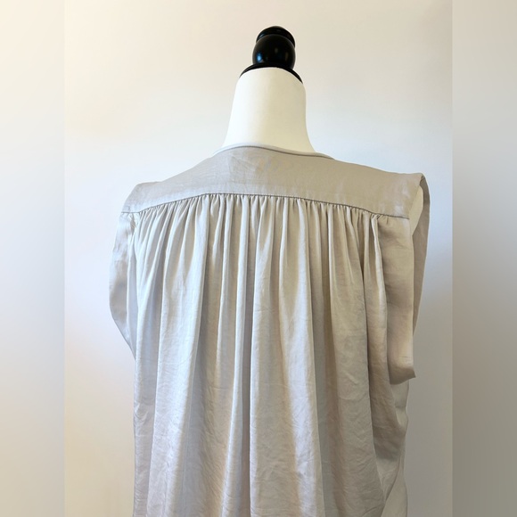 Isabel Marant Etoile Silver Grey Tank, Blouse with Tie Detail - size Large, 40 - Picture 7 of 9
